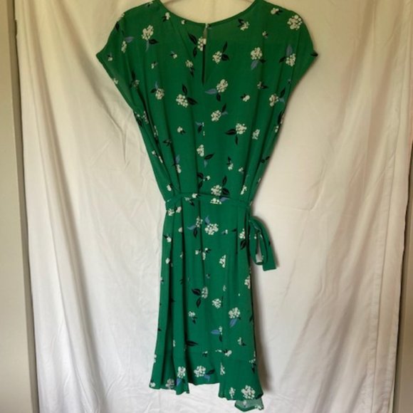 Pop Sugar Kelly Green Floral Dress Navy White Flowers Size S - Picture 2 of 2
